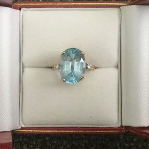 Classic Blue Solitaire Ring with Prong Setting